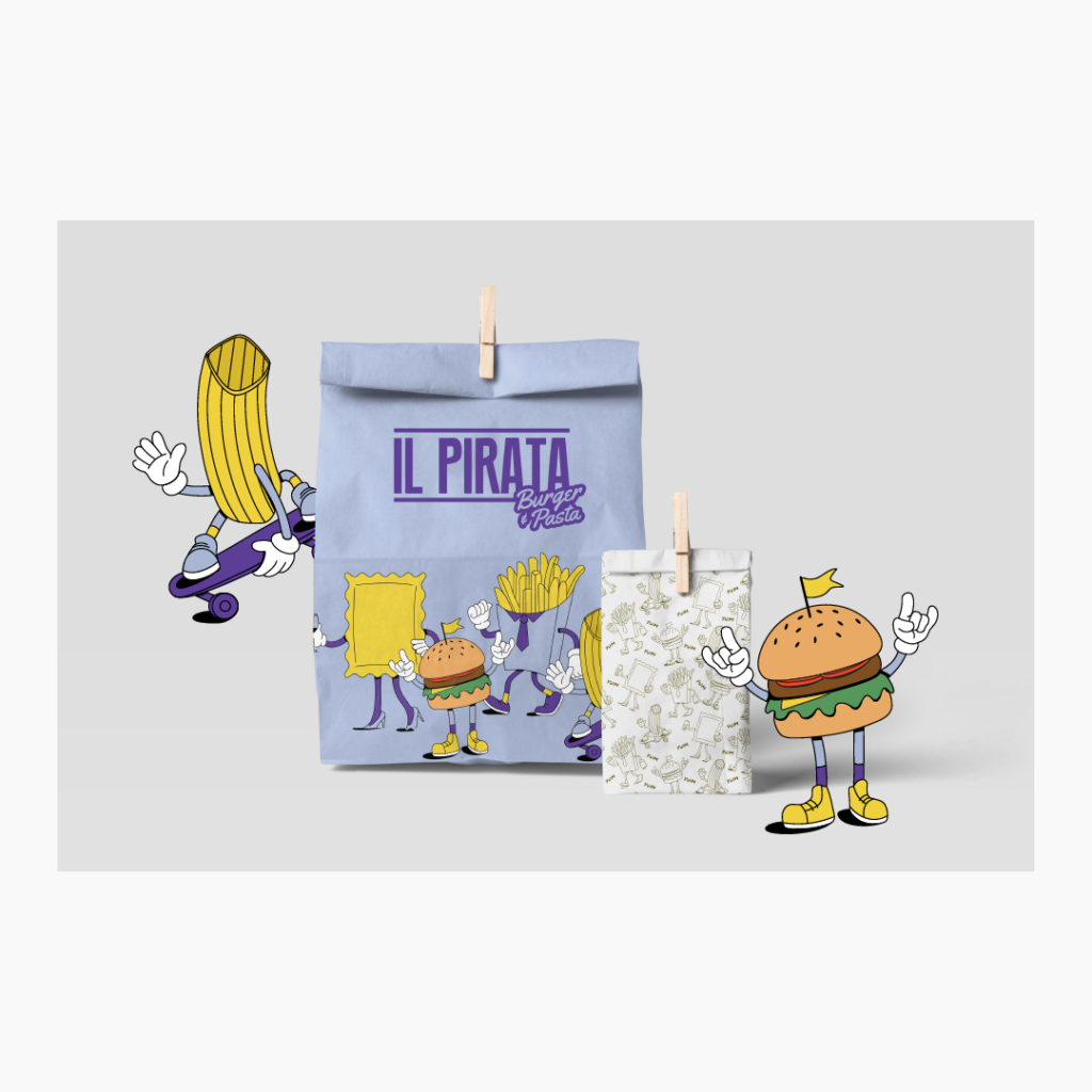 Il Pirata Burger and Pasta packaging 